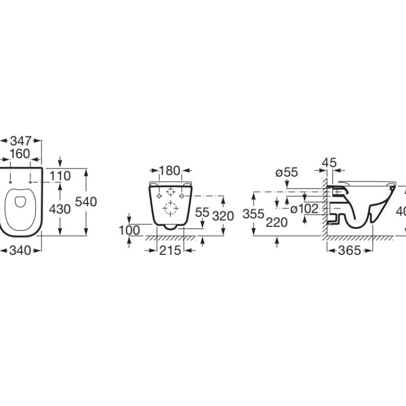 WALL-HUNG WC THE GAP SQUARE 