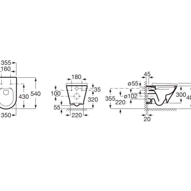 WALL HUNG WC THE GAP ROUND