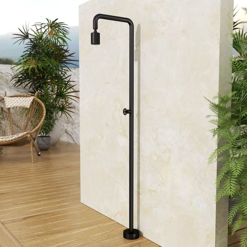 POOL SHOWER COLUMN POOL SERIES IN BLACK MATTE