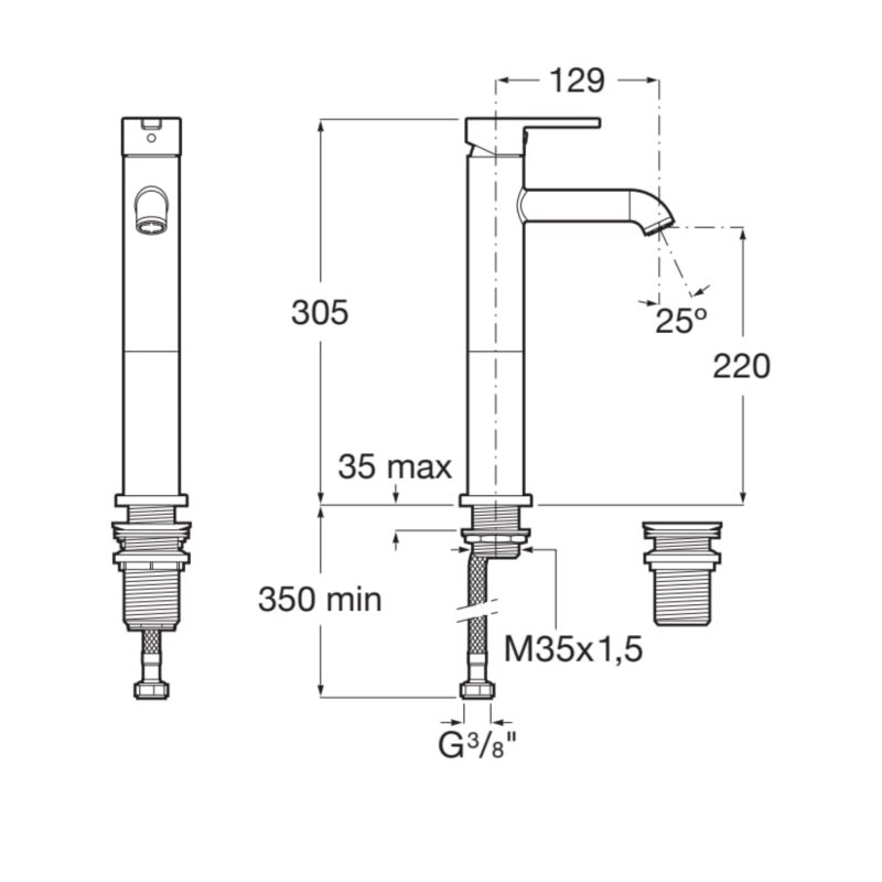 BASIN MIXER CARELIA XL-SIZE