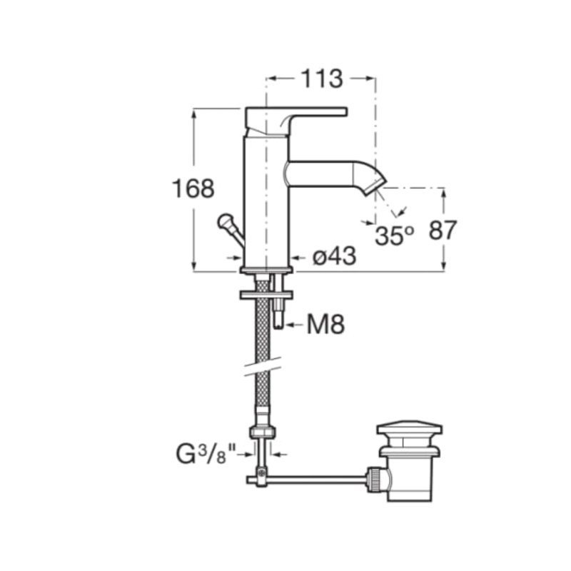 BASIN MIXER CARELIA S-SIZE