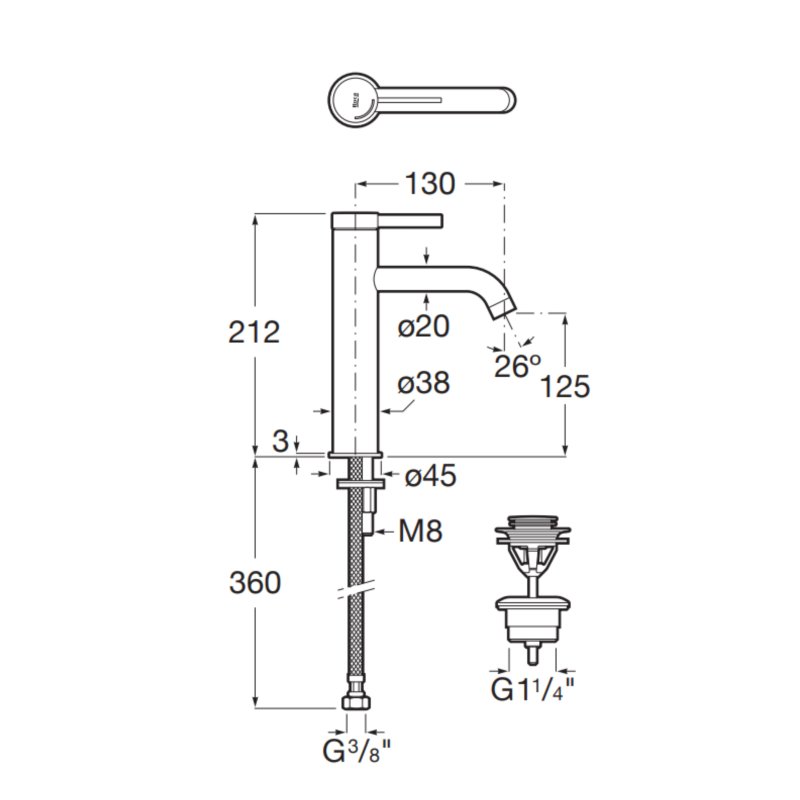 BASIN MIXER ONA M-SIZE