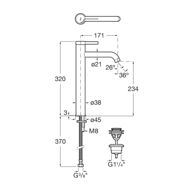 BASIN MIXER ONA XL-SIZE