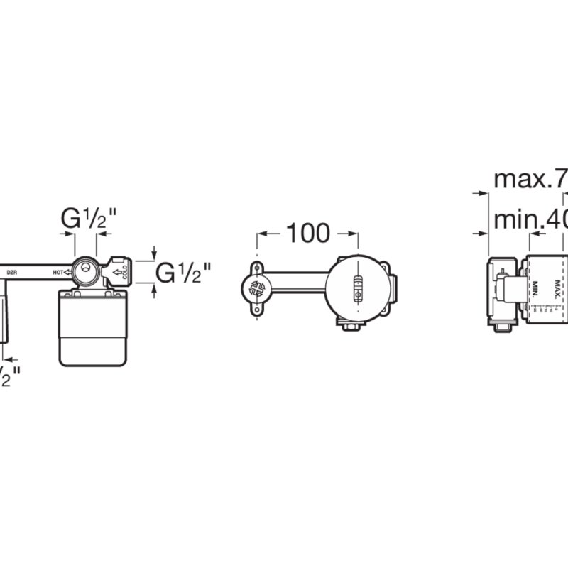  BUILT-IN BODY FOR BASIN MIXER L20 / CALA