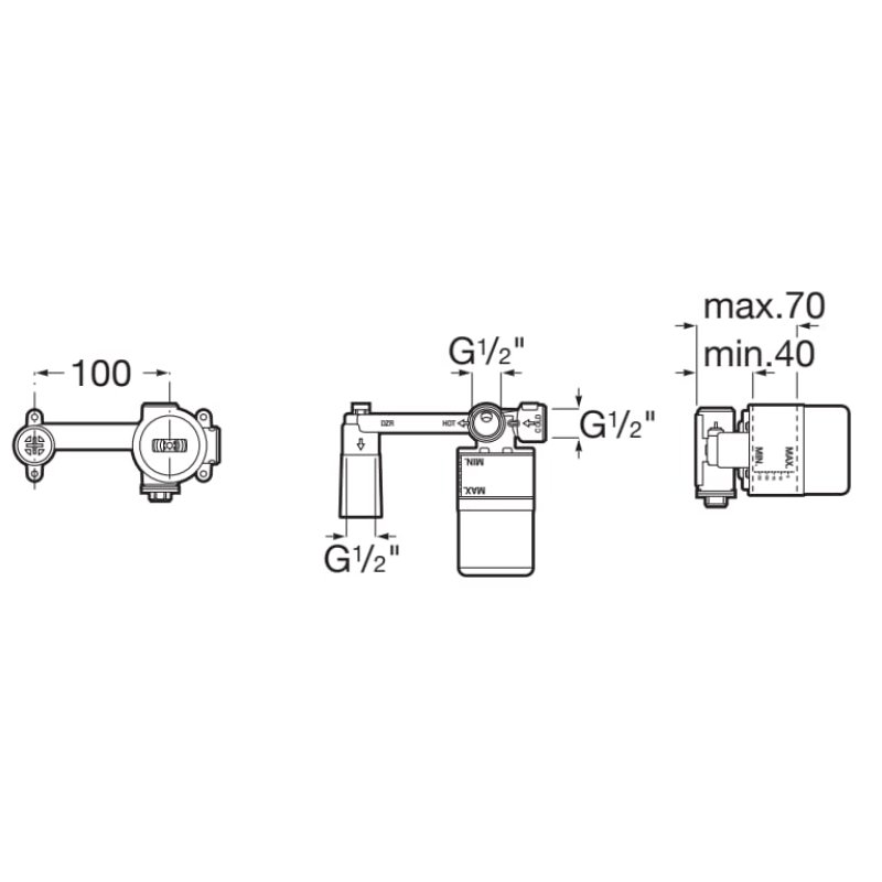 BUILT-IN BODY FOR BASIN MIXER ONA